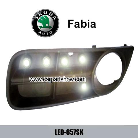 Skoda Fabia DRL LED Daytime Running Lights Car headlight parts Fog lamp cover LED-657SK