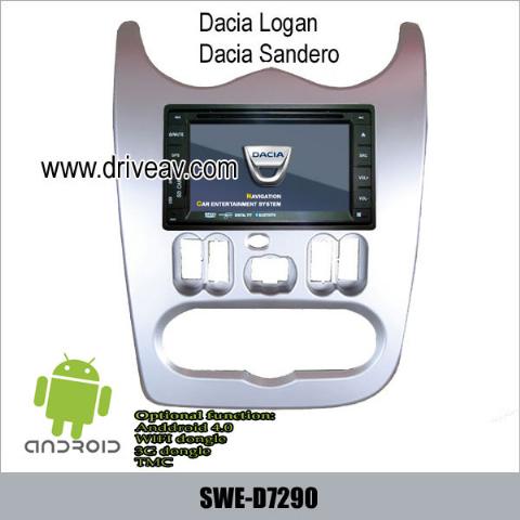 Dacia Logan Duster Sandero OEM radio auto dvd player GPS Android wifi 3G internet TV SWE-D7290