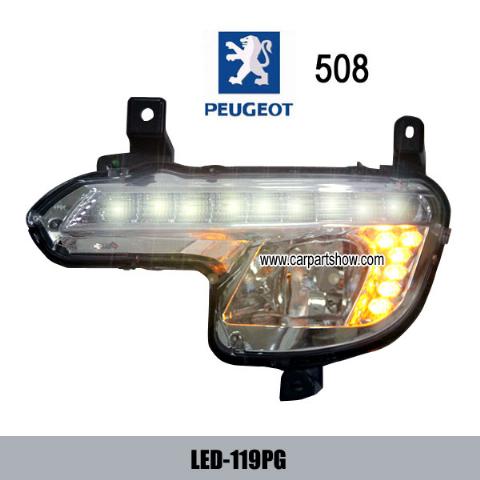 PEUGEOT 508 DRL LED Daytime Running Lights Car headlight parts Fog lamp cover LED-119PG