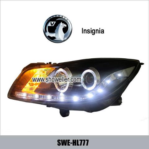 VAUXHALL Insignia Angel Eye LED Head Lamp DRL Headlights Dayline BLACK Head Lights SWE-HL777