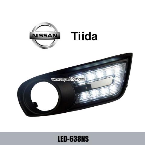NISSAN TIIDA DRL LED Daytime Running Lights Car headlight parts Fog lamp cover LED-638NS