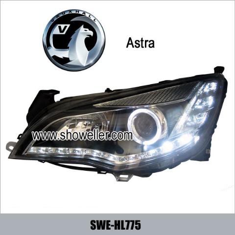 VAUXHALL Astra Angel Eye LED Head Lamp DRL Headlights Dayline BLACK Head Lights SWE-HL775