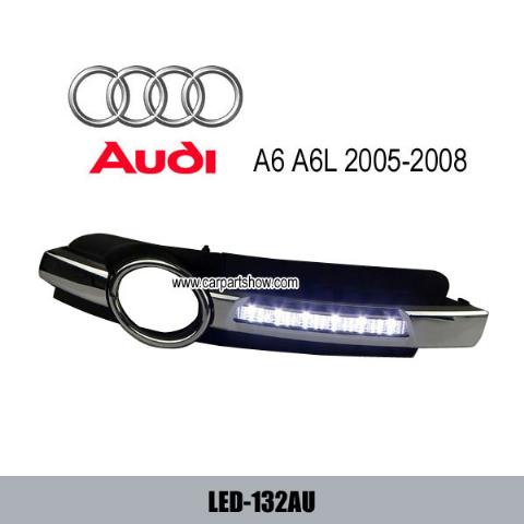 AUDI A6 A6L 2005-2008 DRL LED Daytime Running Lights Car headlight parts Fog lamp cover LED-132AU